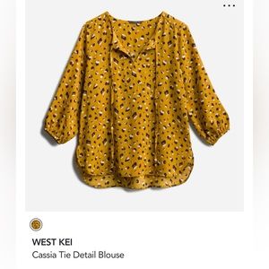 Gorgeous gold tie-neck cheetah print blouse